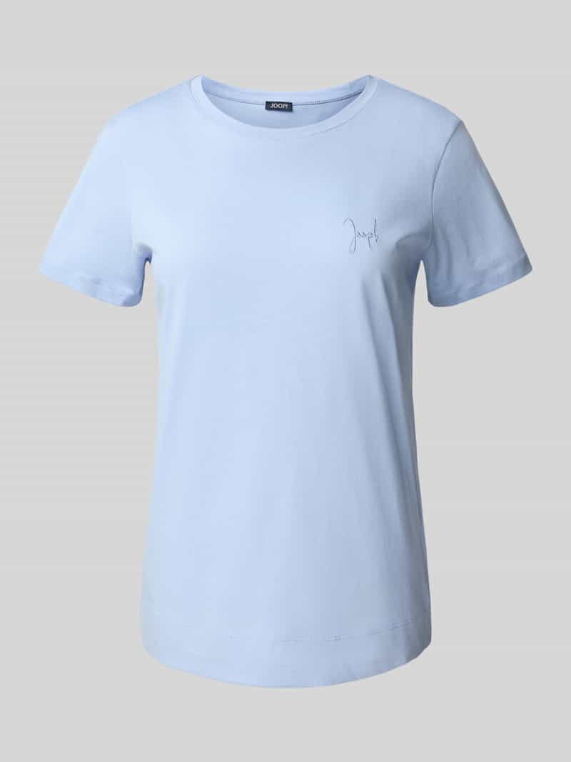 Joop! T-shirt met labelstitching en ronde hals