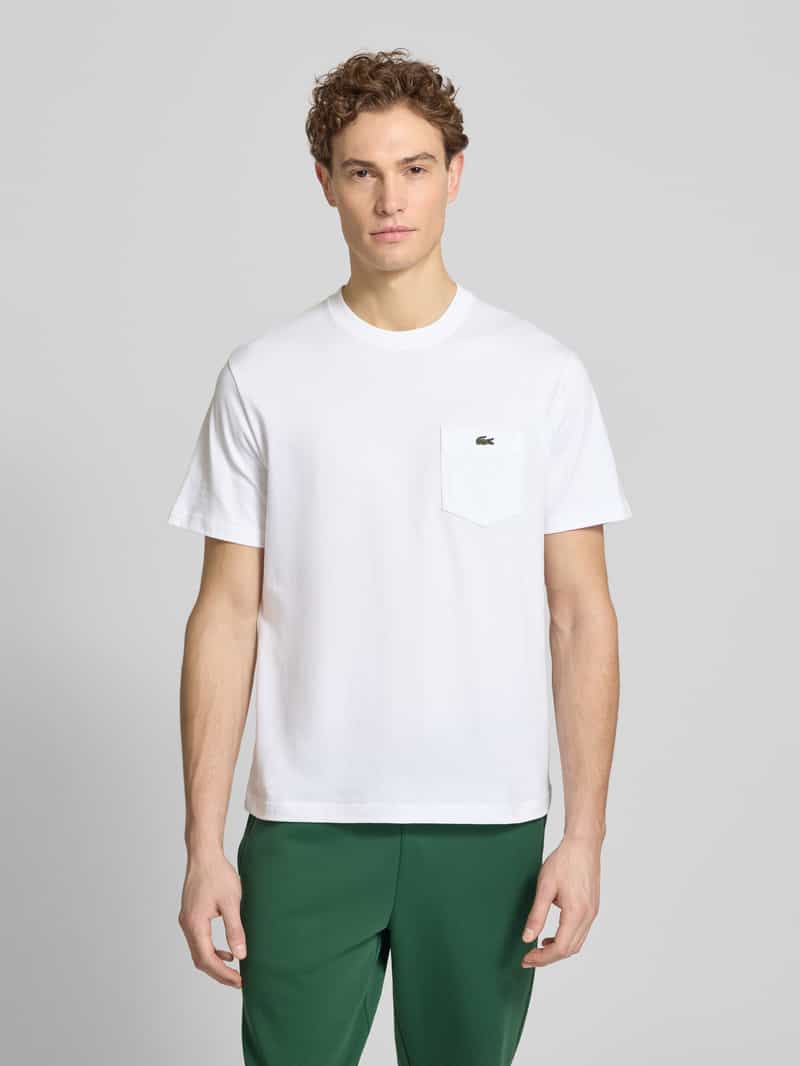 Lacoste regular fit T-shirt van puur katoen wit, foto 4