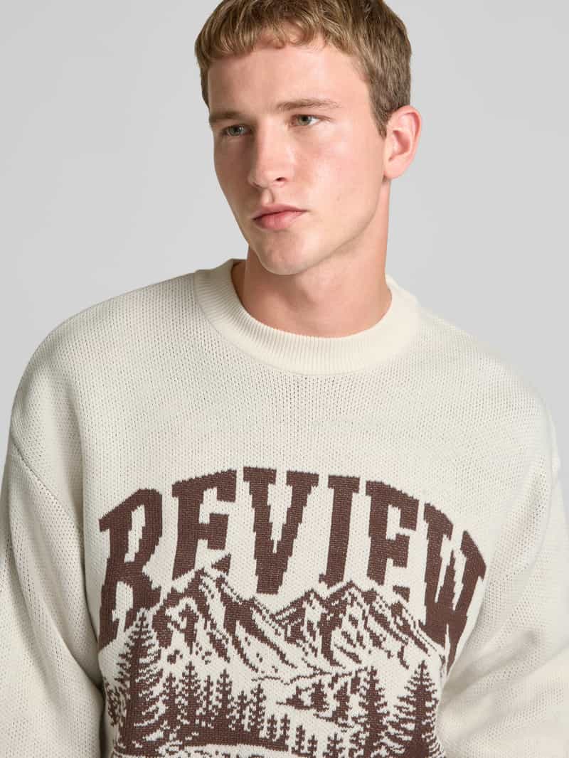 REVIEW Gebreide pullover met opstaande kraag