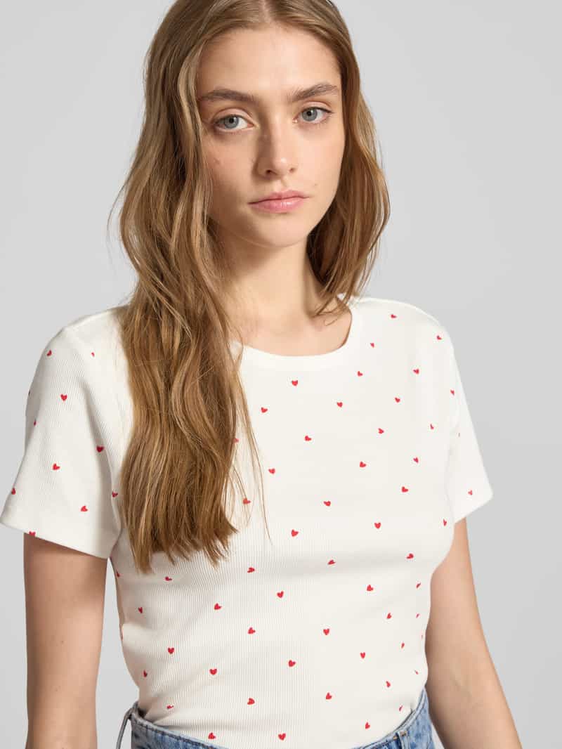 Only Regular fit T-shirt in riblook model 'FENJA LIFE'