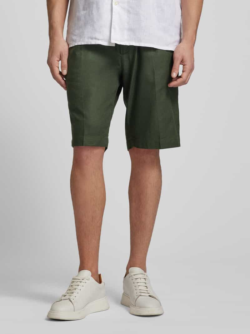 Slim fit linnen bermuda met persplooien Antony Morato