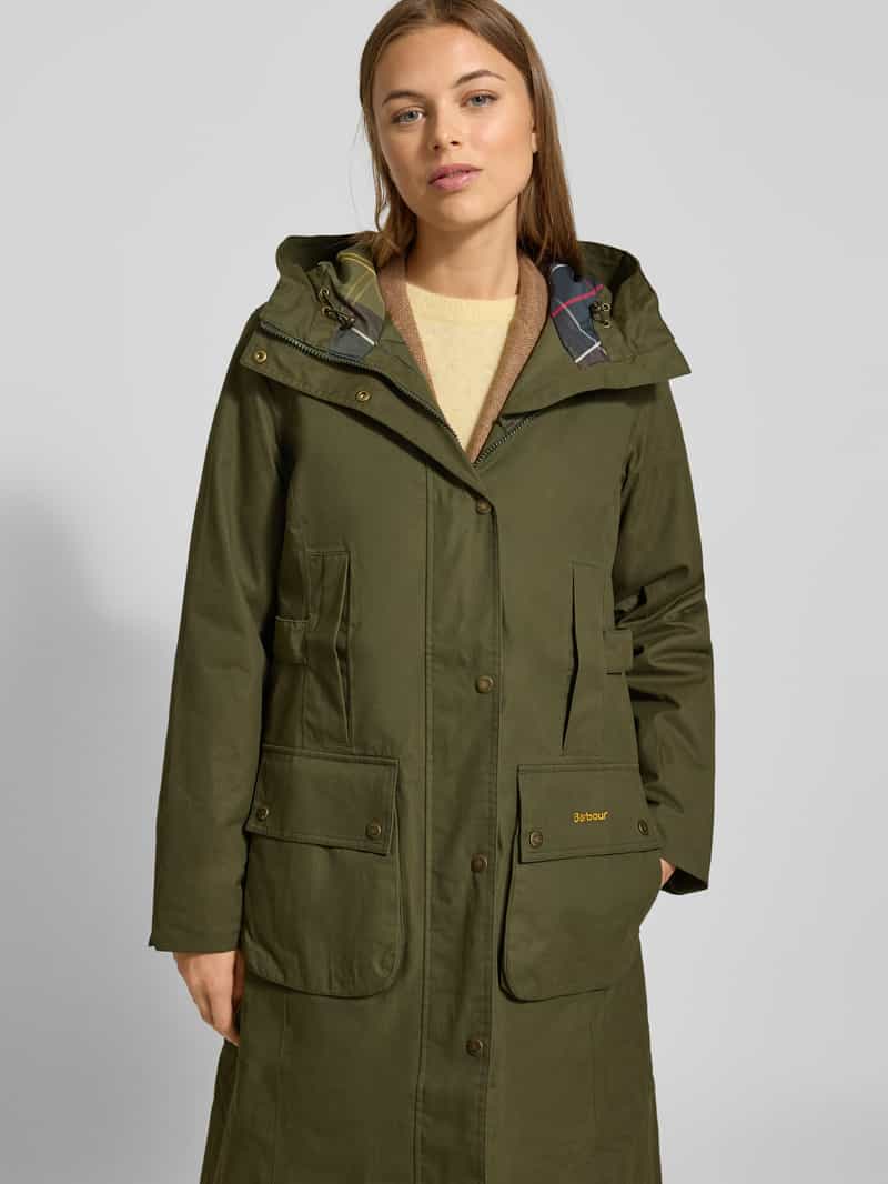Barbour Regular fit lang functioneel jack van katoenmix model 'BAMBURGH'