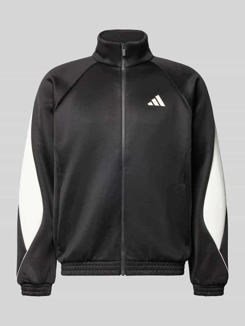 trainingsjack met logo en opstaande kraag