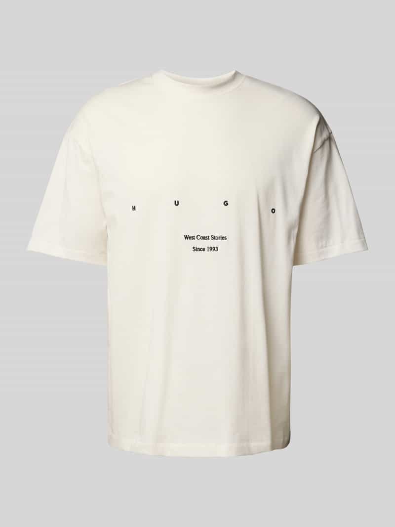 HUGO T-shirt met ronde hals model 'Duwrite'
