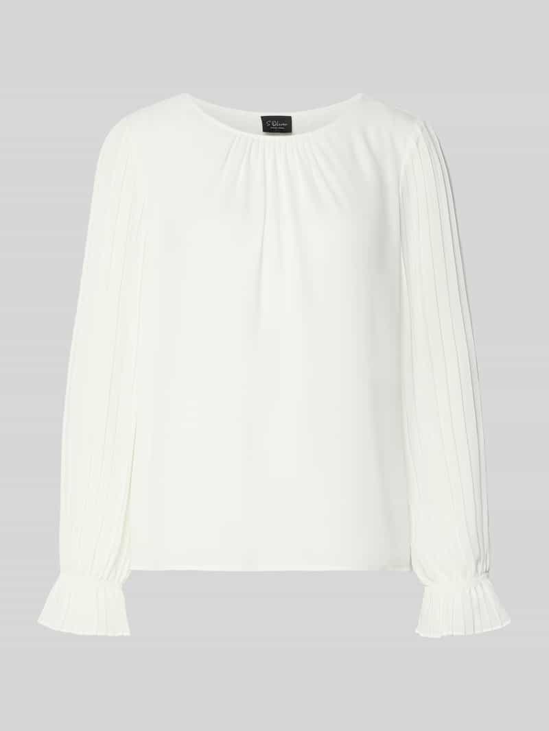 s.Oliver BLACK LABEL Regular fit blouse met lange mouwen met volants