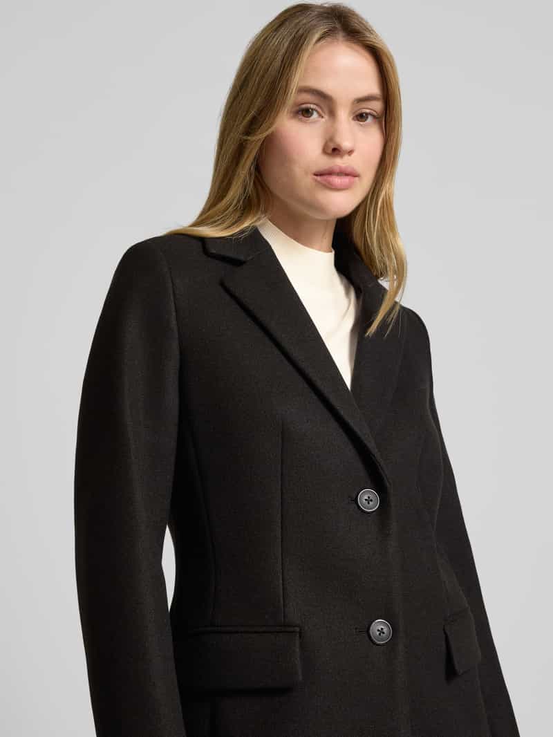 Christian Berg Woman Selection Lange jas met reverskraag en klepzakken