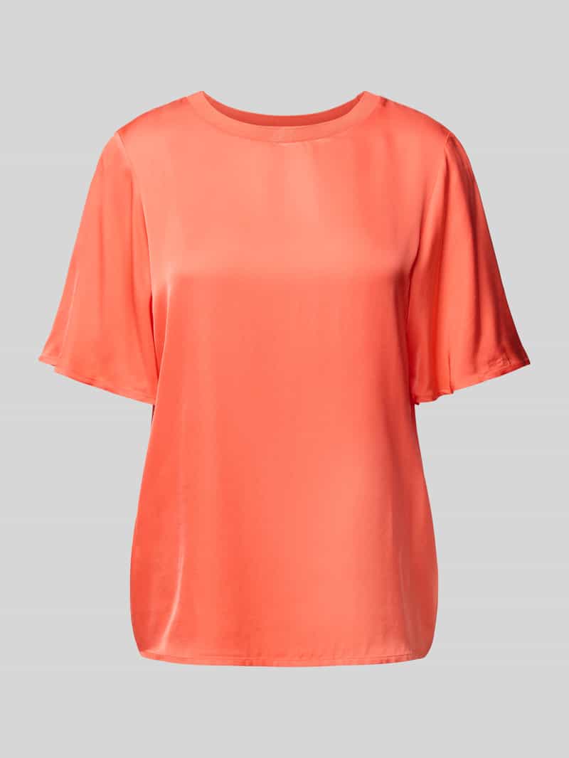 comma T-shirt met geribde ronde hals
