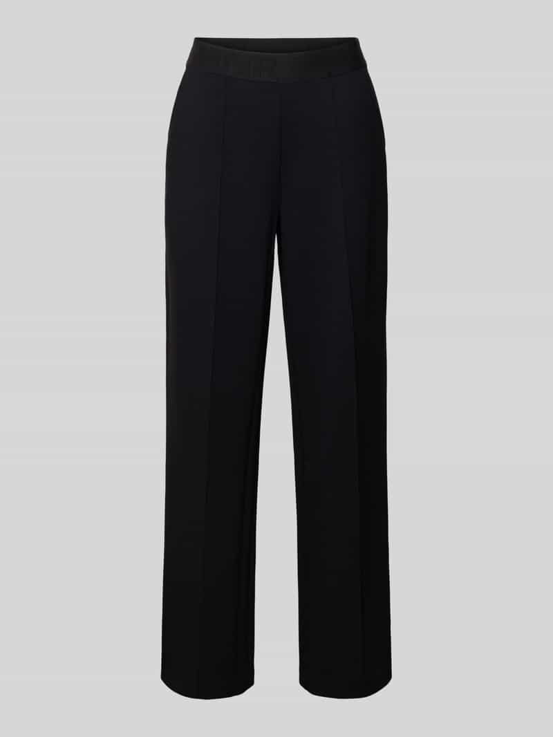 monari Stoffen broek met elastische band met logo