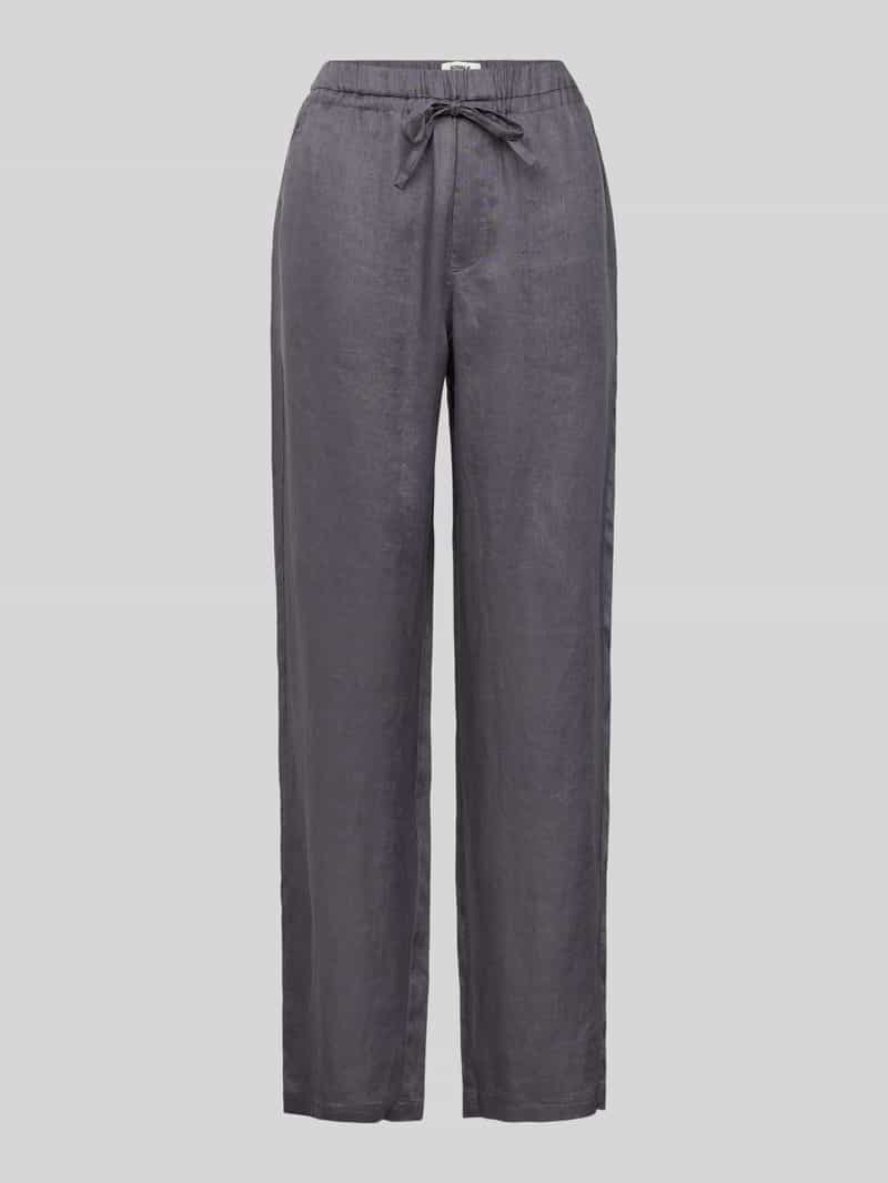 ECOALF Regular fit linnen broek met tunnelkoord model 'INDIALF'
