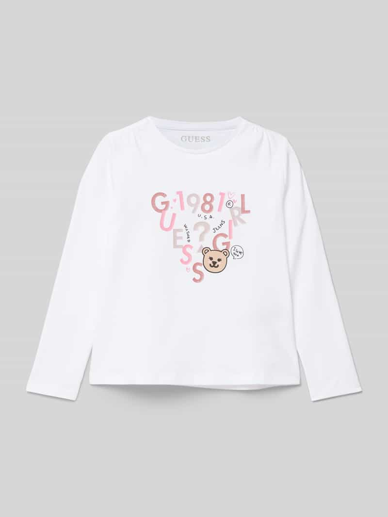 Guess Shirt met lange mouwen en labelprint