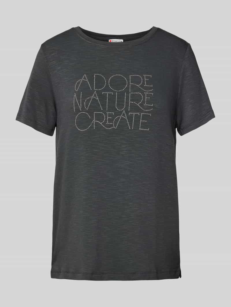 Street One T-shirt met siersteentjes