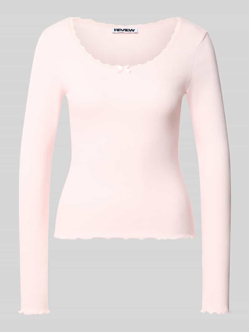 REVIEW Shirt met lange mouwen met kant en ronde hals