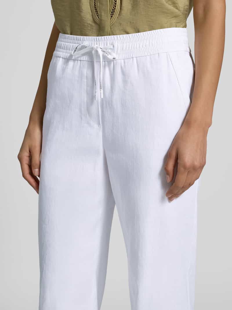 Marc Cain Straight leg linnen broek met tunnelkoord