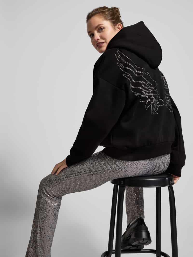 Review Hoodie met labelprint
