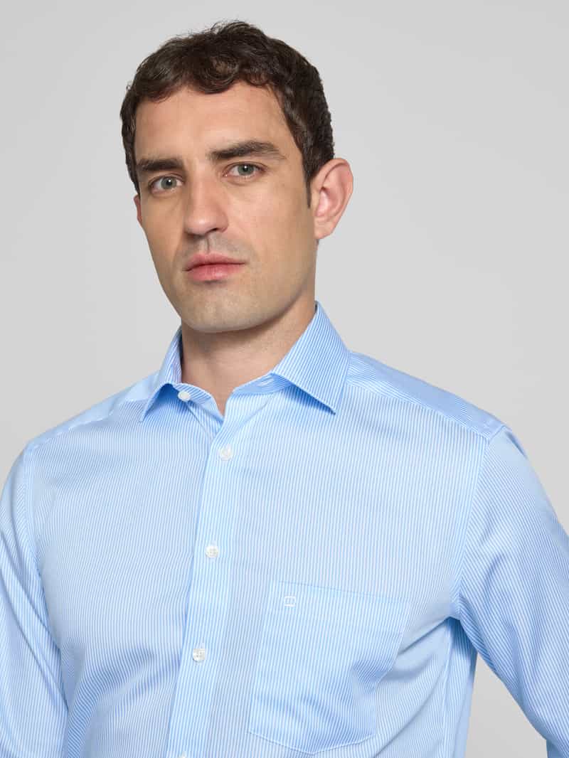 Olymp Slim fit zakelijk overhemd met borstzak model 'Global'