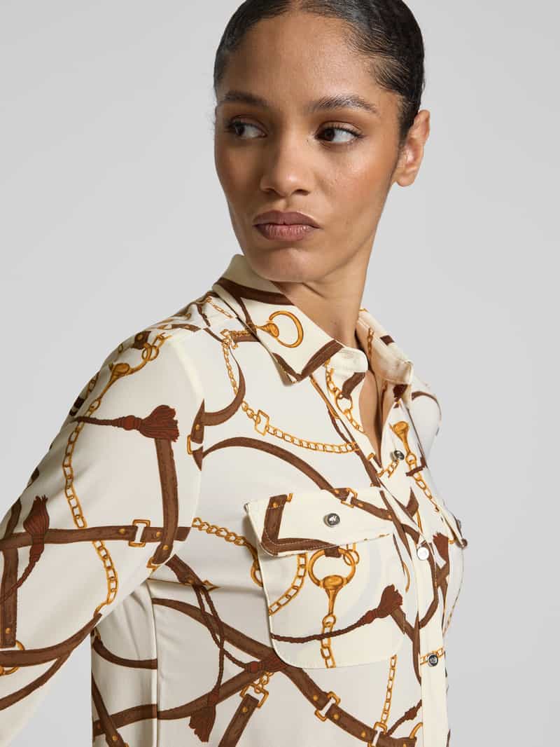 Lauren Ralph Lauren Slim fit blouse met klepzakken op de borst model 'CORWIN'