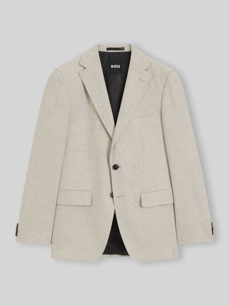 Boss Slim fit colbert van wol met borstzak