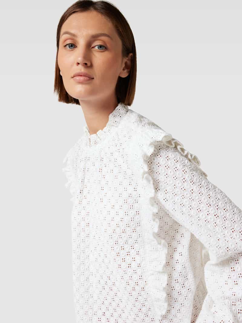 Jake*s Casual Blouse met broderie anglaise