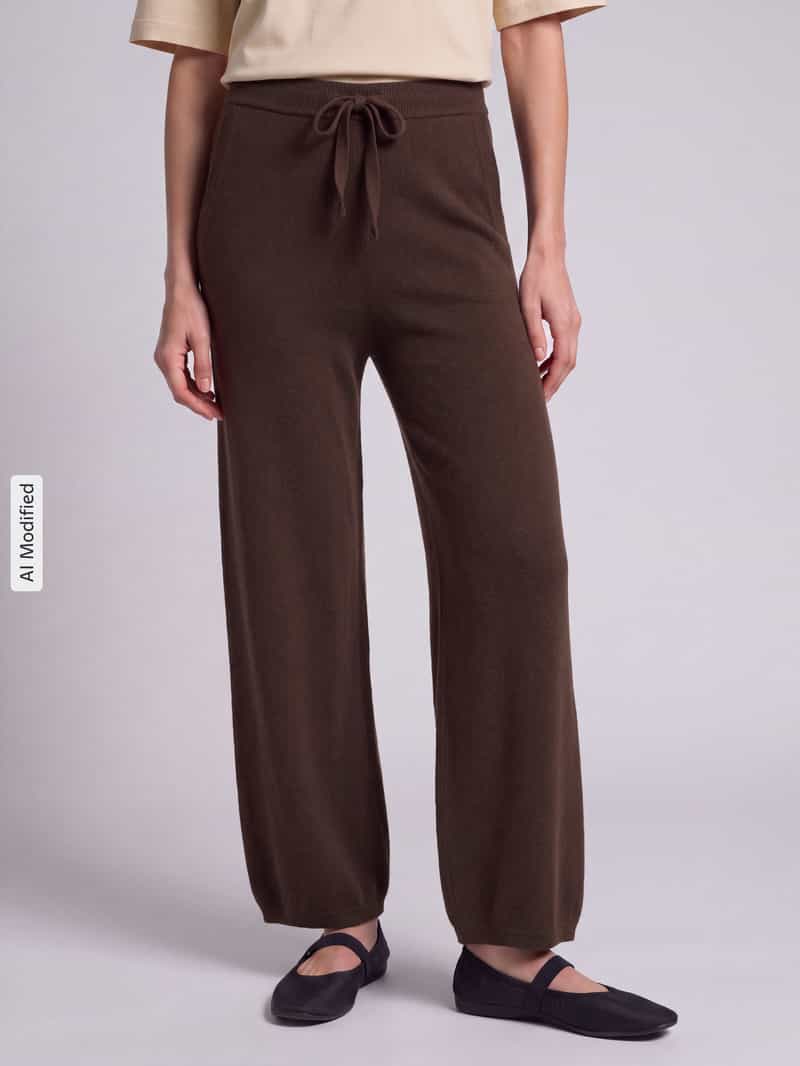 Jake*s Casual Regular fit wijde broek van puur kasjmier