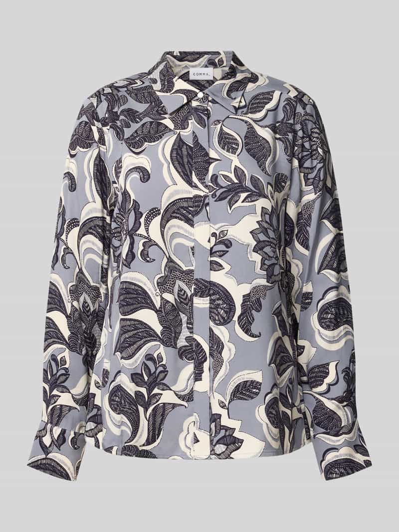 comma Overhemdblouse met blinde knoopsluiting