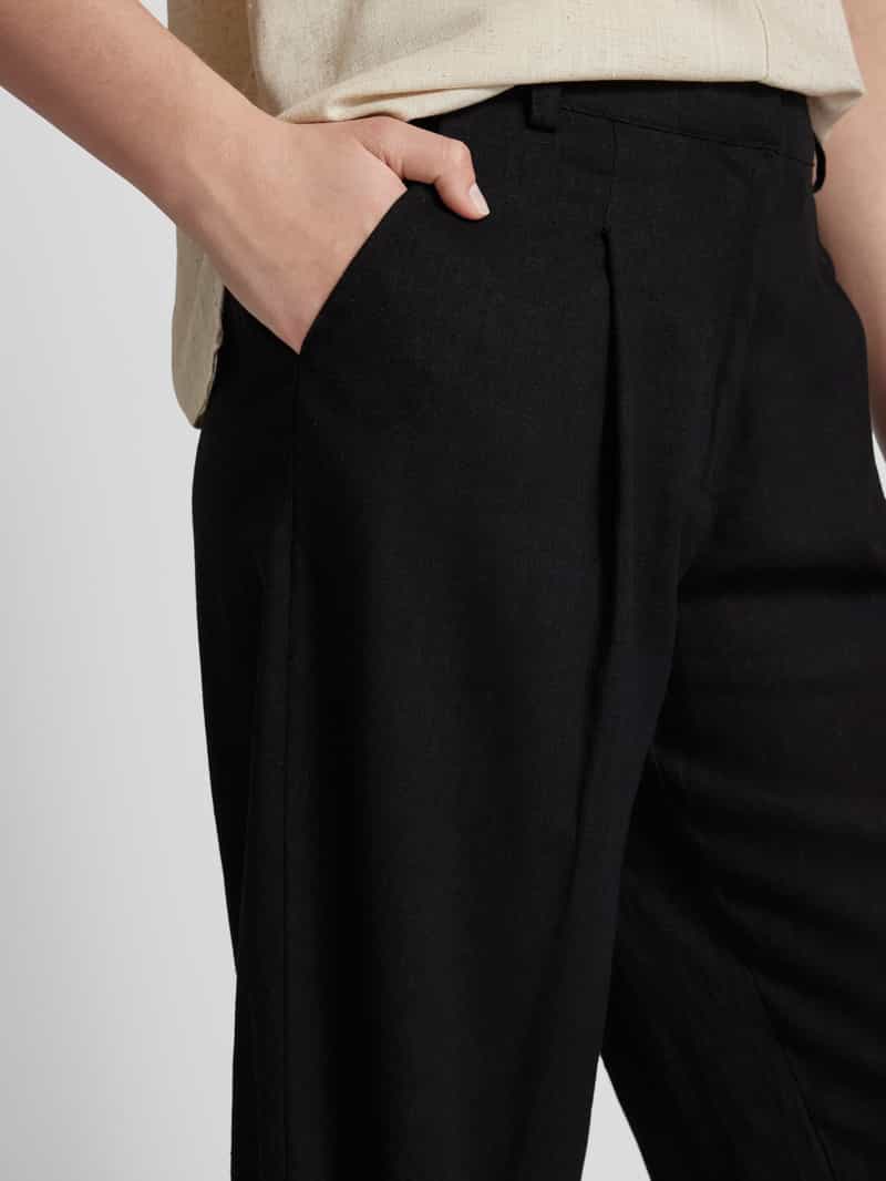 MbyM Wide leg linnen broek met bandplooien model 'Cristiana'