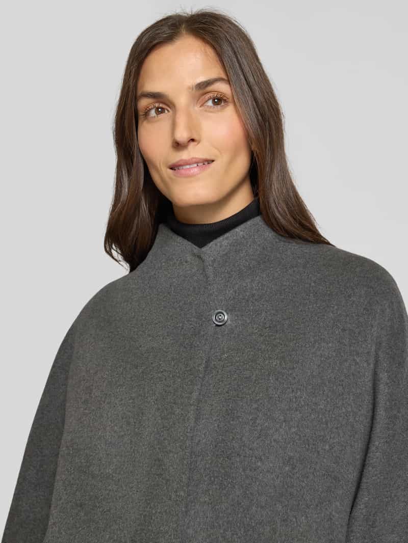 ICONS Cinzia Rocca Lange jas van scheerwol met opstaande kraag