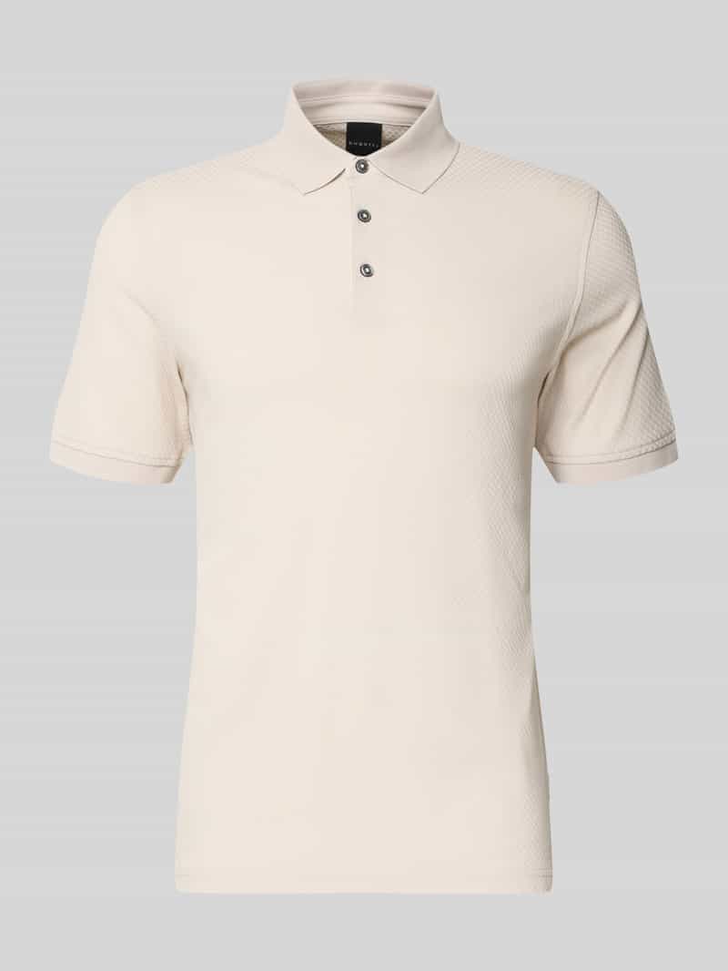 slim fit poloshirt met structuurpatroon