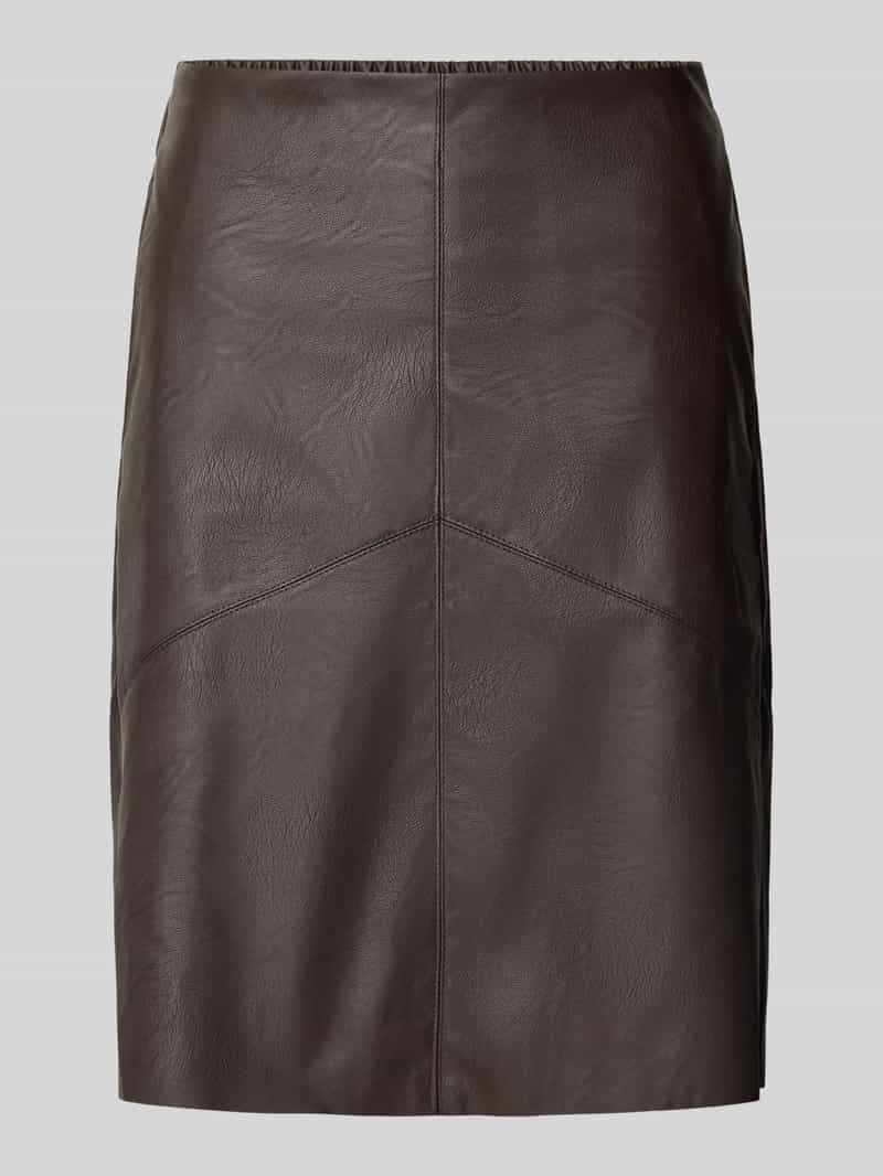 Knie-lange rok in lederlook model 'Harley'