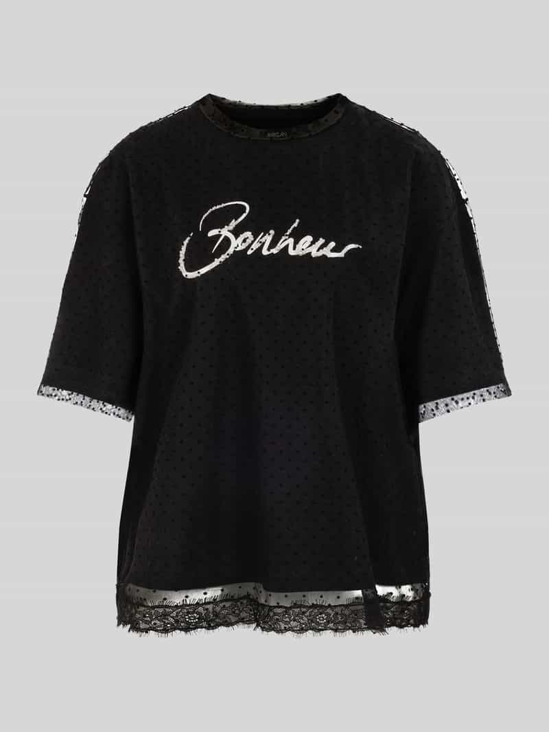 Marc Cain T-shirt met glitter-opschrift