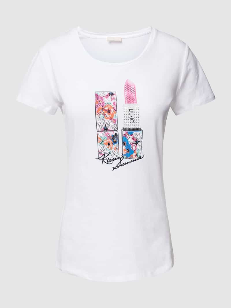 Liu Jo White T-shirt met label- en motiefprint