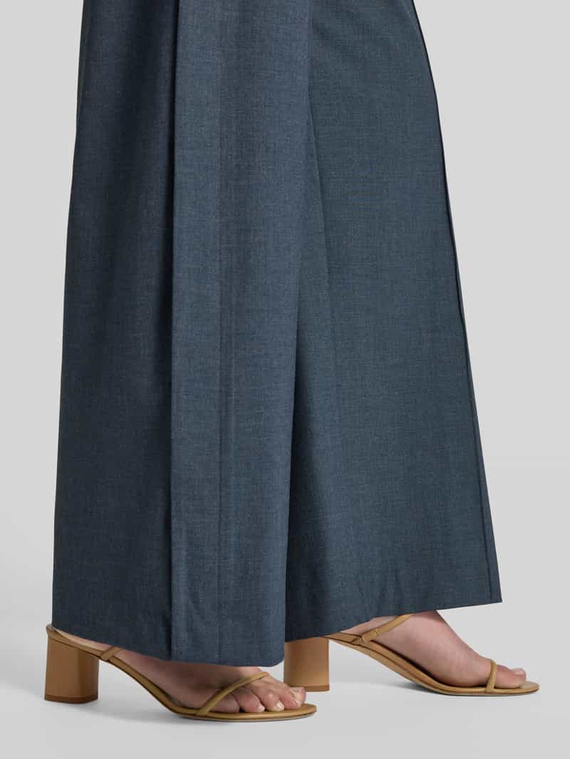 MOS MOSH Wide leg stoffen broek met vaste persplooien model 'Nila Roy'