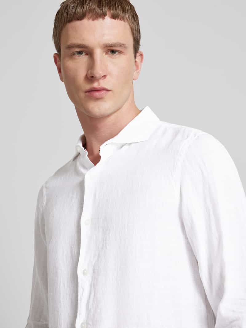 Superdry Regular fit linnen overhemd met haaikraag model 'Vacation'
