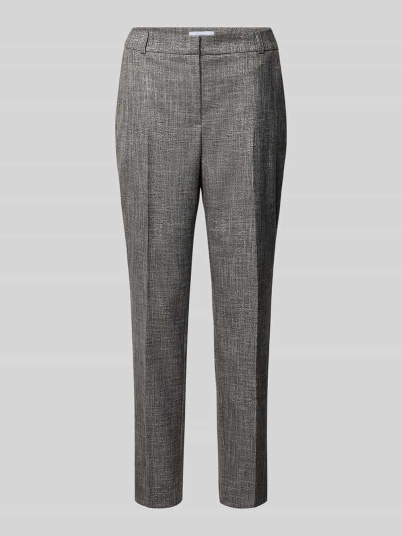 comma Slim fit stoffen broek van viscosemix met persplooien