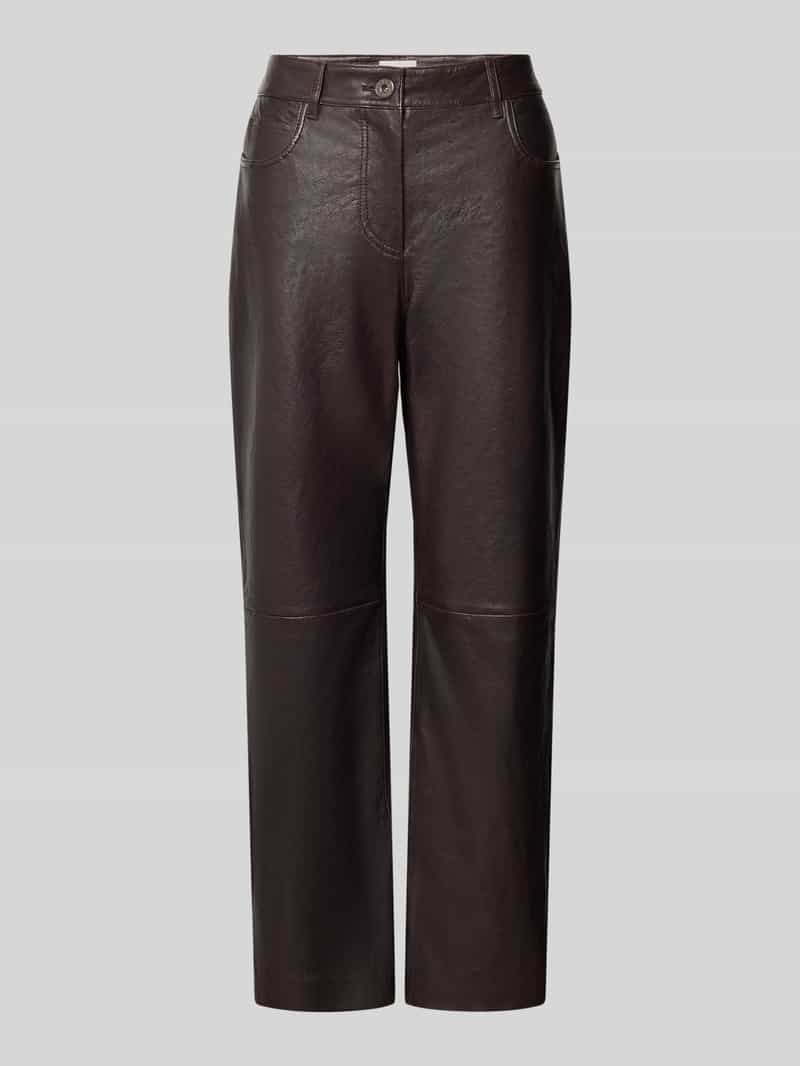 Weekend Max Mara Leren broek van lamsnappa