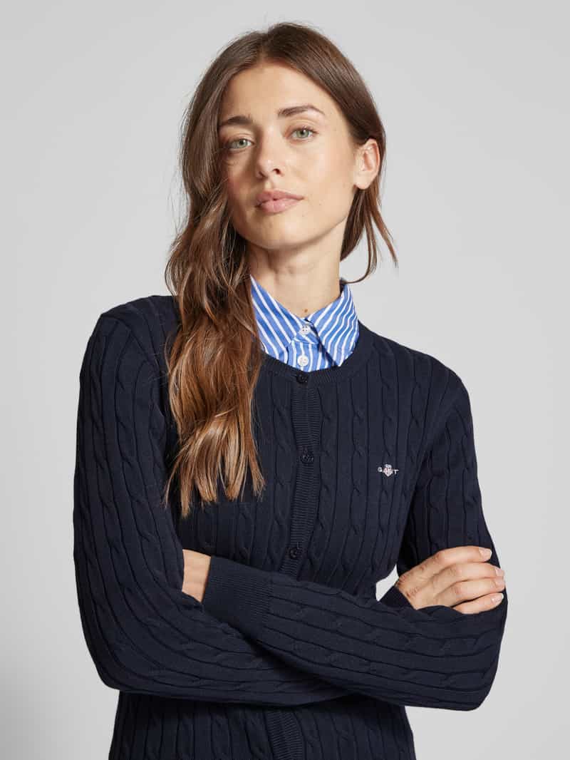 Gant Gebreid vest met labelstitching