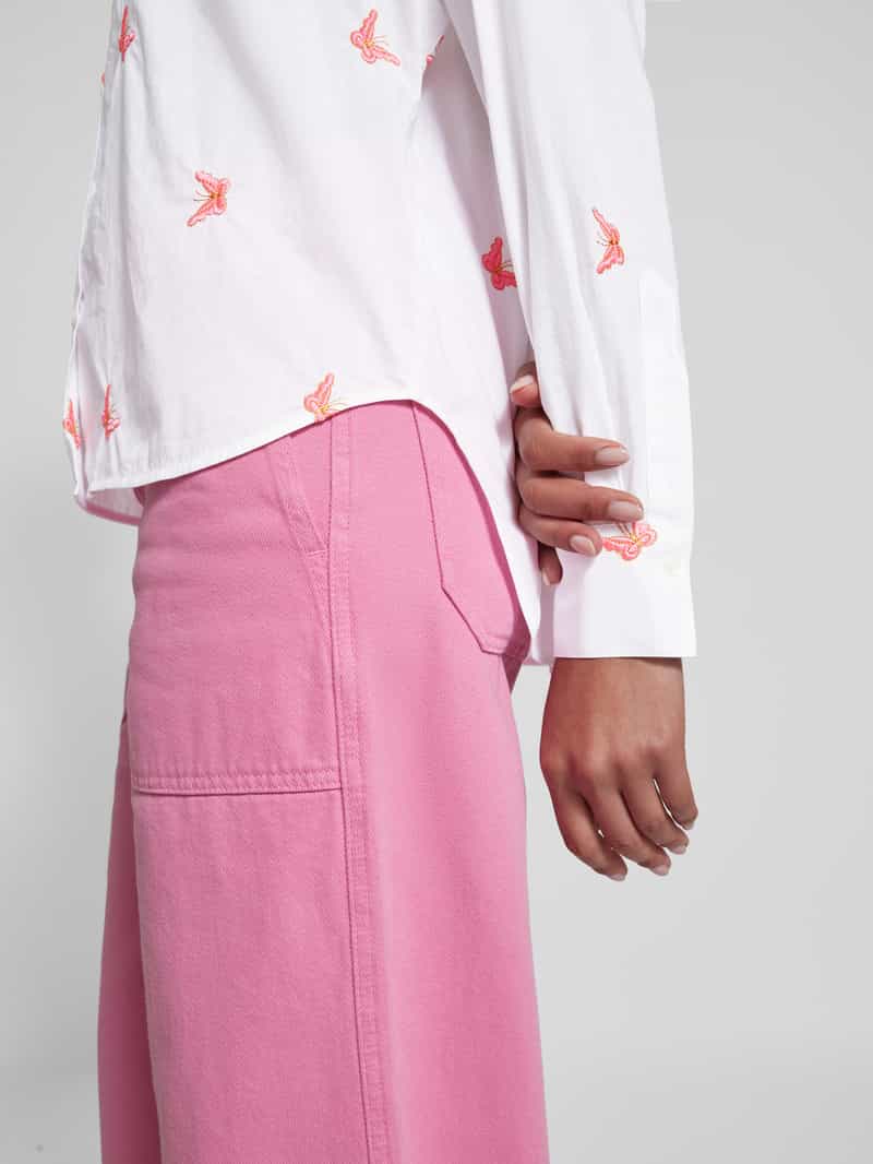 0039 italy Regular fit overhemdblouse met motiefstitching model 'LUCY'