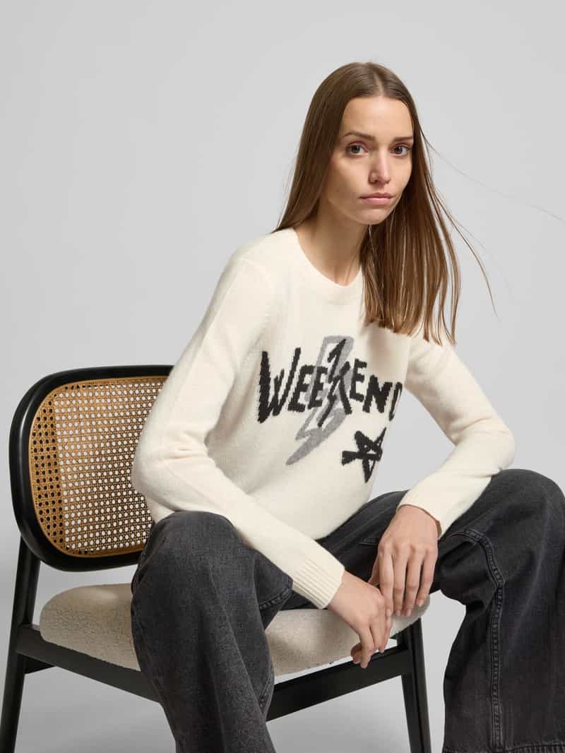 Weekend Max Mara Gebreide pullover met labelprint model 'KANSAS'