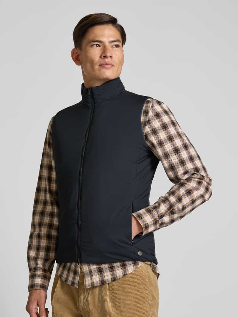 SCANDINAVIAN EDITION Regular fit gilet met opstaande kraag model 'Map'