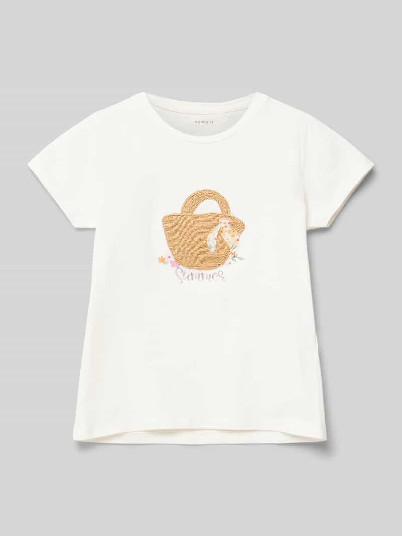 name it T-shirt met motiefstitching model 'HATTIE'