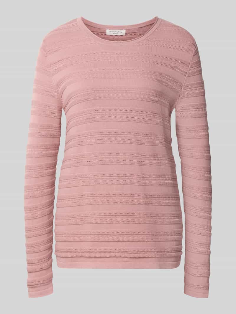 Christian Berg Woman regular fit pullover van puur katoen met brei-look