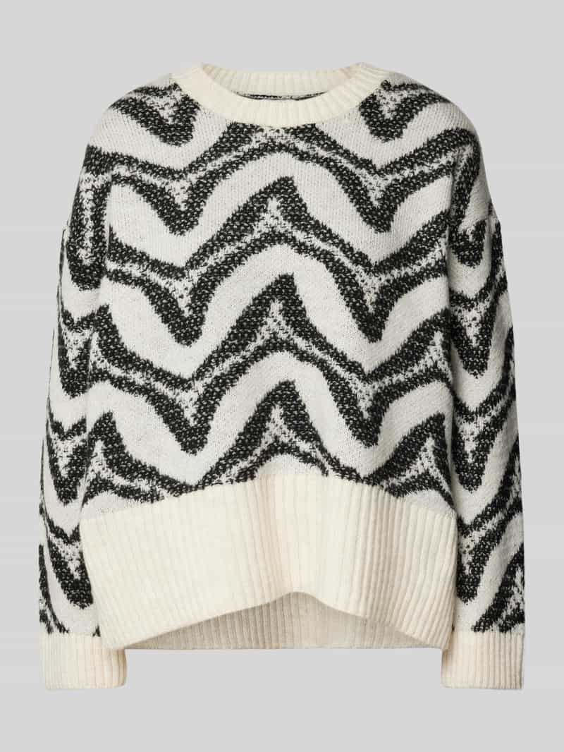 Only Oversized gebreide pullover met all-over motief model 'JANE'