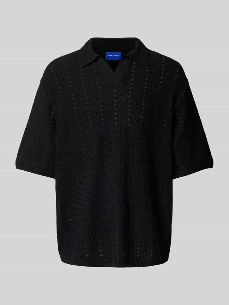 jack & jones Relaxed fit poloshirt met ajourpatroon model 'PAROS'