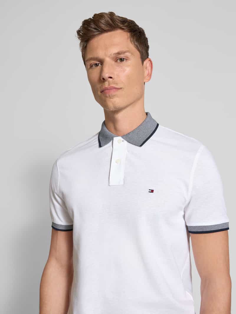 Tommy Hilfiger Regular fit poloshirt van een mix van katoen en linnen