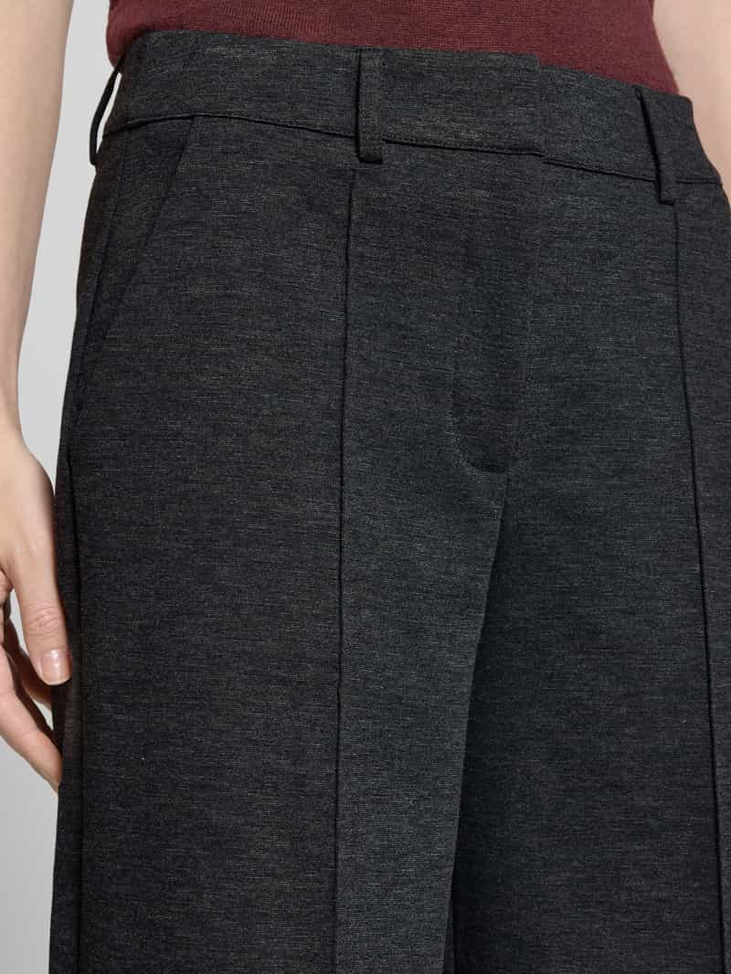Ichi Wide leg stoffen broek met vaste persplooien model 'KATE'