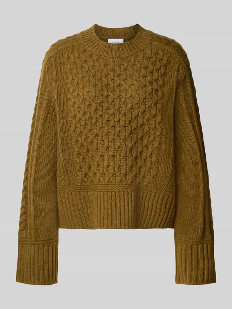 Style Icon Collection Boxy Fit-trui met vlechtpatroon van 100 % wol – samengesteld door Vera van Erp