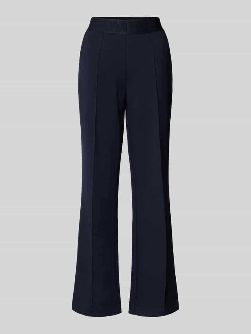monari Straight leg stoffen broek met vaste persplooien