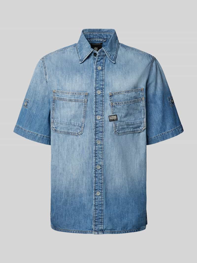 G-Star Raw Regular fit jeansoverhemd met borstzakken model 'Slanted'