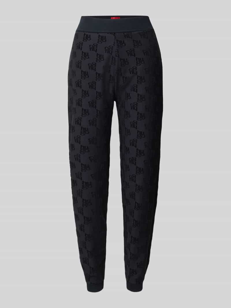 HUGO Slim fit sweatpants van katoenmix model 'TERRYMONOGRAM'