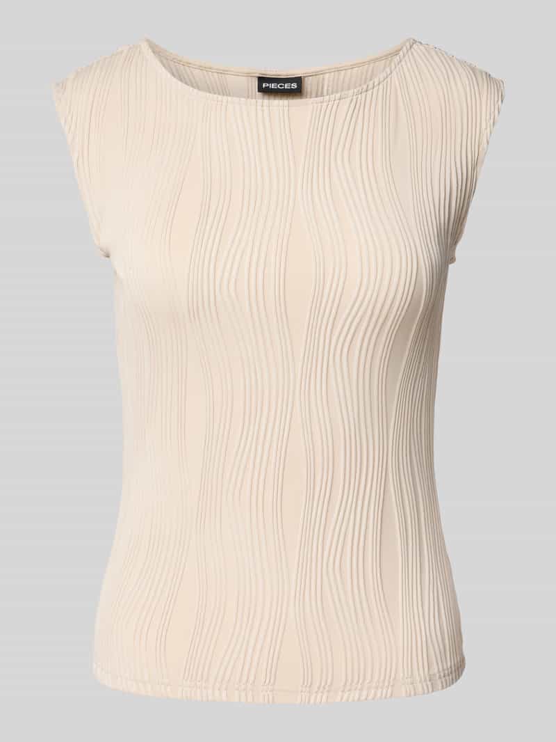 Pieces Slim fit top met structuurmotief model 'TINNIKA'
