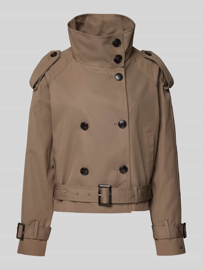 Tommy Hilfiger Korte trenchcoat met opstaande kraag